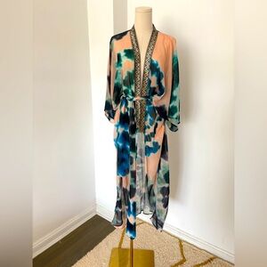 Resort Chic Printed Kimono Cover-Up One Size EUC